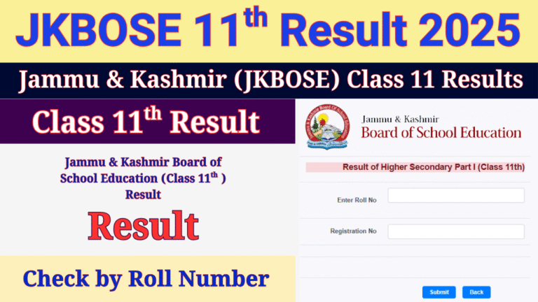 Jkbose class 11 or results 2025 out @jkresults.nic.in, check by roll number/ name